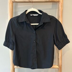 Zara Cropped Poplin Shirt